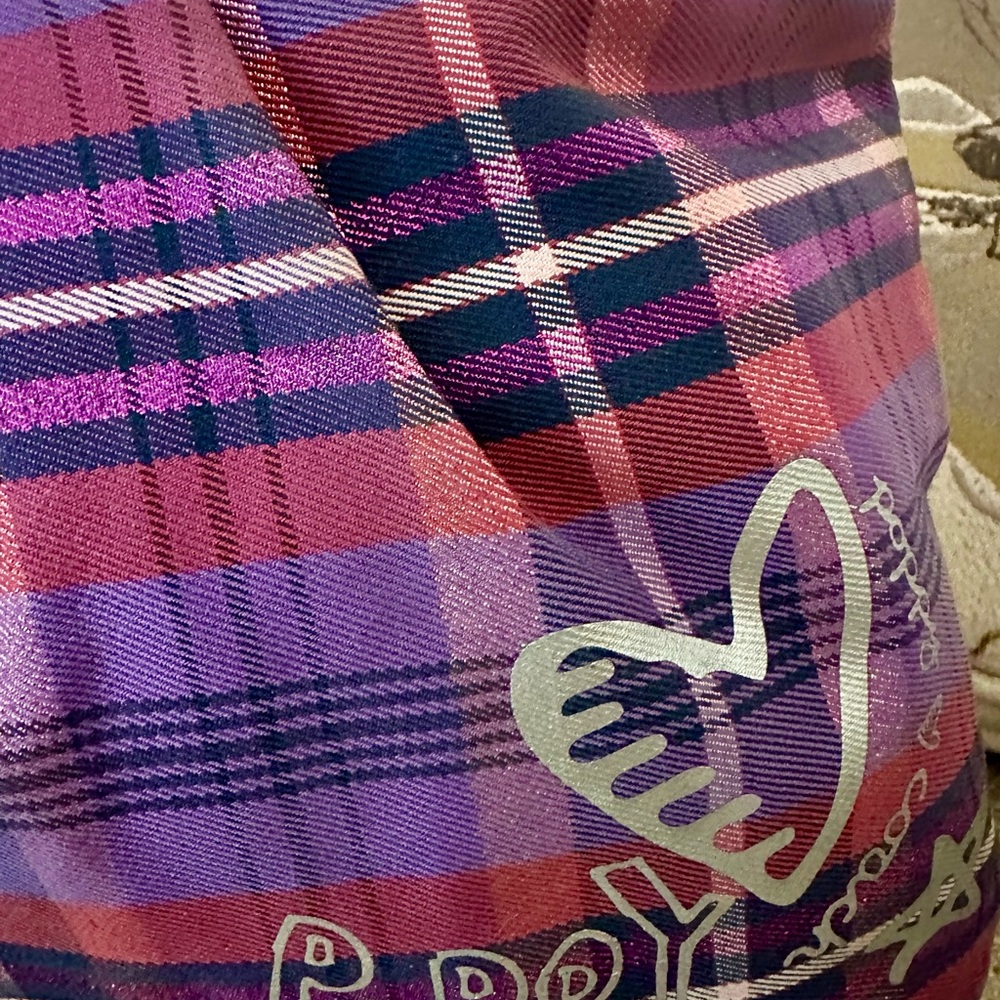 Coach Tartan Plaid Glam Tot Pink & Purple Poppy &  5 Hang Tags -‎ Collectible - Picture 15 of 15